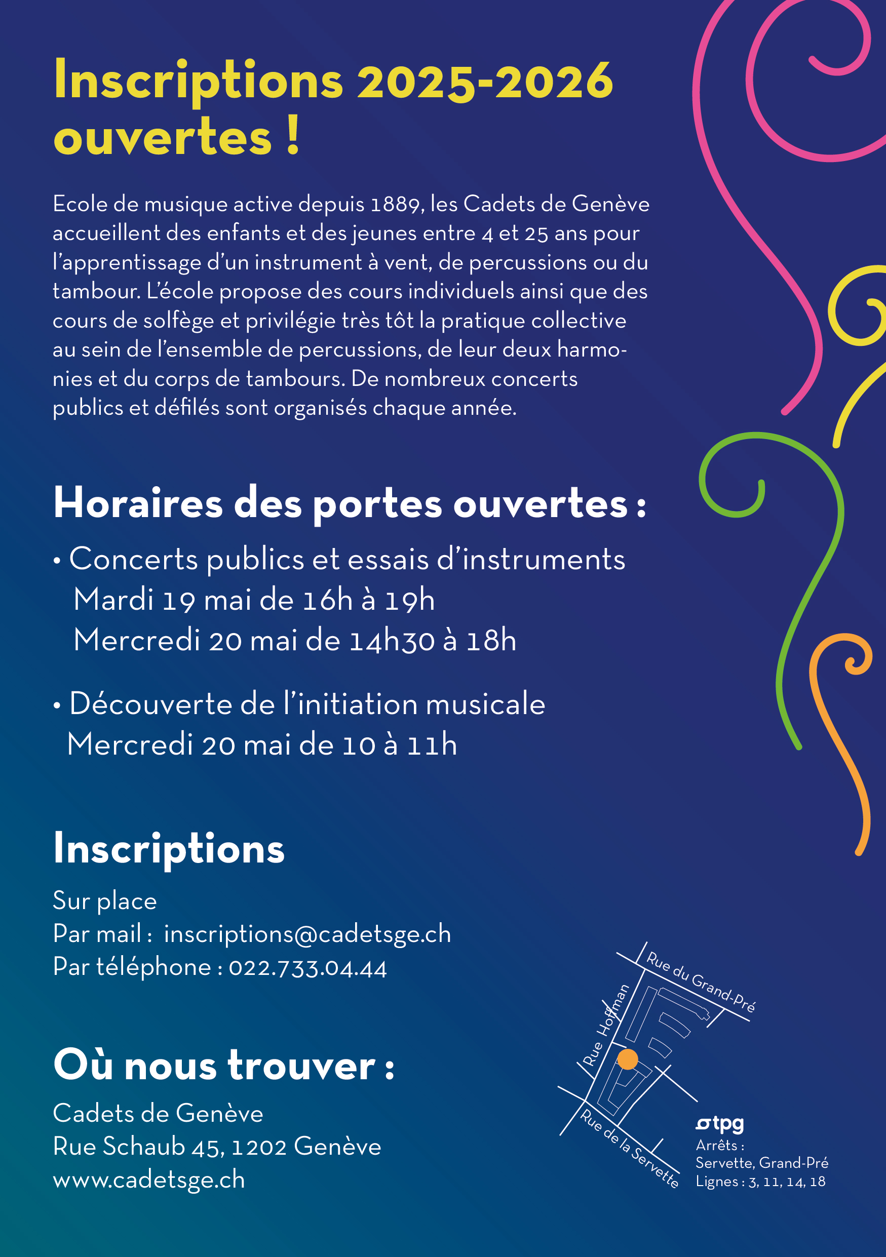 Portes ouvertes aux Cadets de Genève